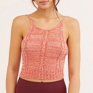 Free People Bombshell Tank Crop Top Sweater orange